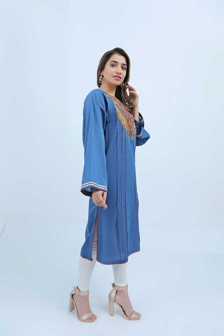 LAWN SHIRT / BLUE PAISLEY - Jacquard.pk