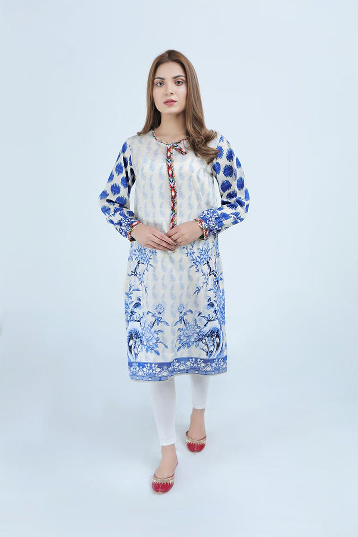 FANCY LAWN / BLUE AND WHITE - Jacquard.pk