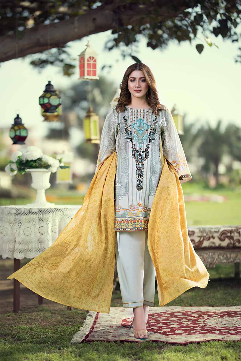 UNSTITCHED / PRINTED MASOORI LAWN / EGYPTIAN FUSION - Jacquard.pk