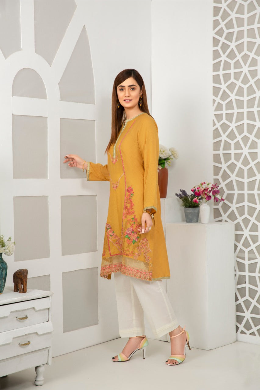 MASOORI LAWN / FLORAL OCHRE - Jacquard