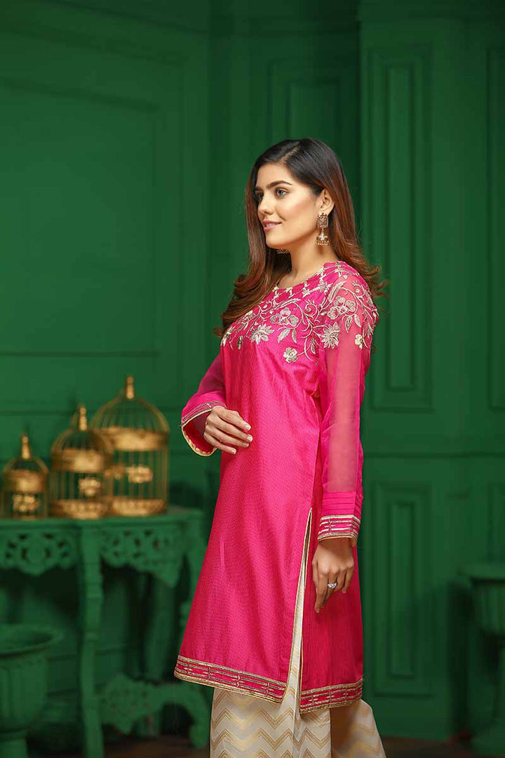 LAWN EMBROIDERED / PINK POLKA - Jacquard.pk