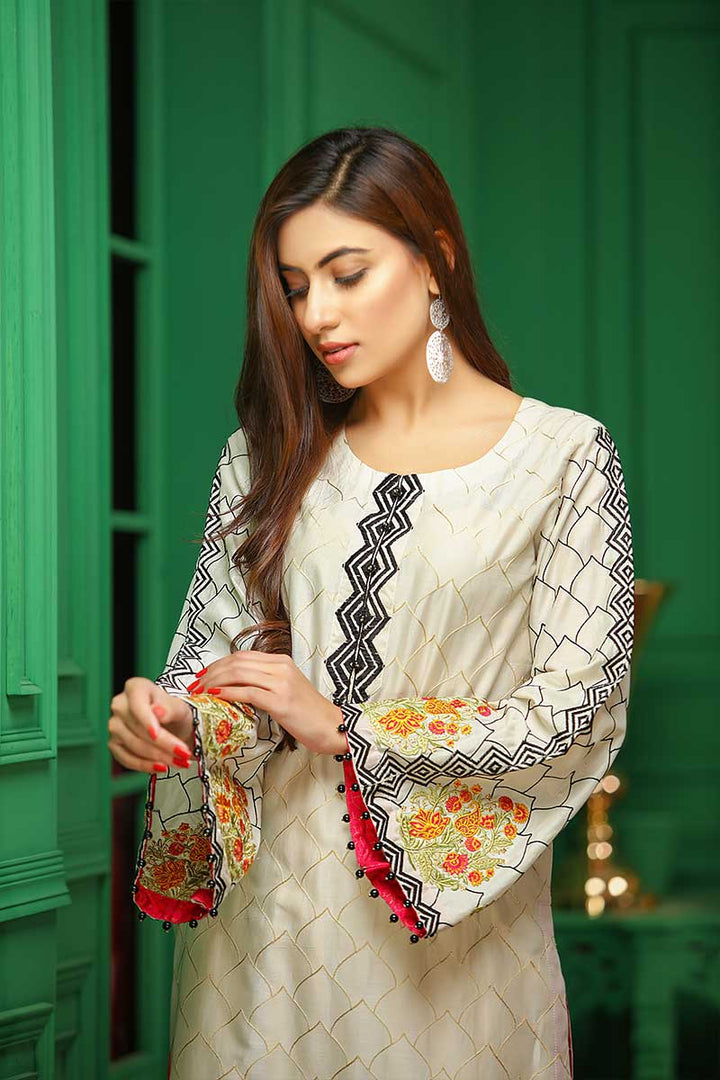 FLORAL BEIGE - Jacquard.pk