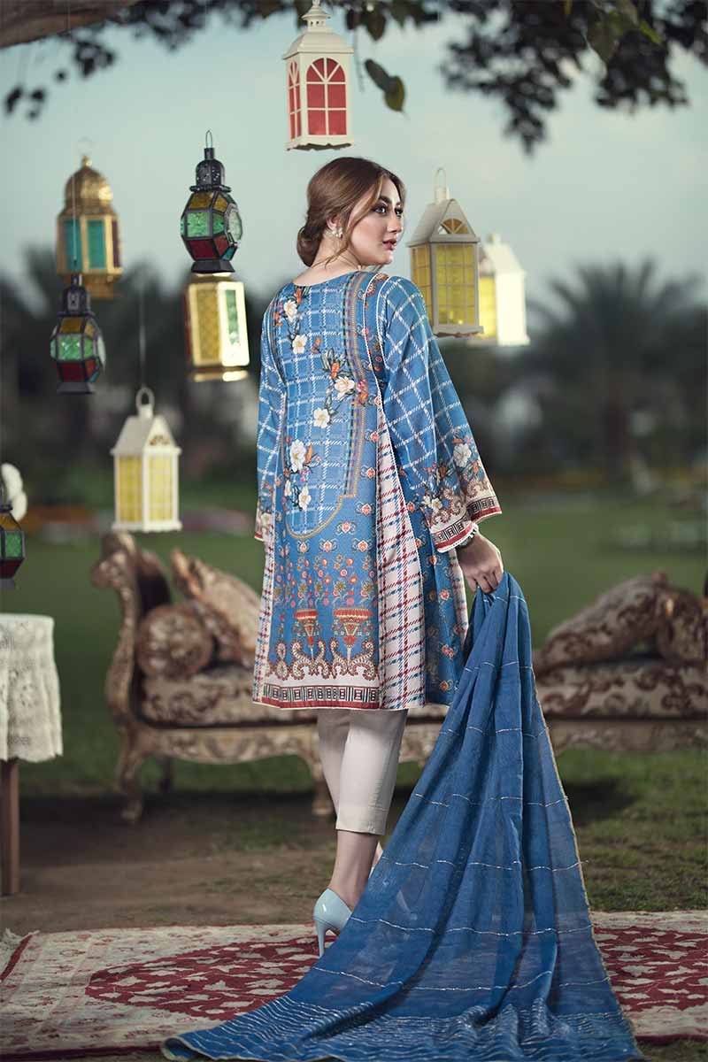 UNSTITCHED / PRINTED MASOORI LAWN / BLUE BLISS - Jacquard.pk