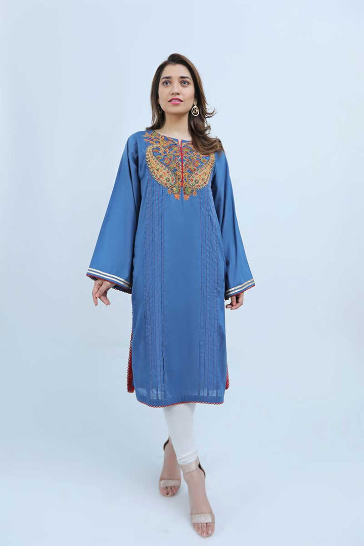 LAWN SHIRT / BLUE PAISLEY - Jacquard.pk