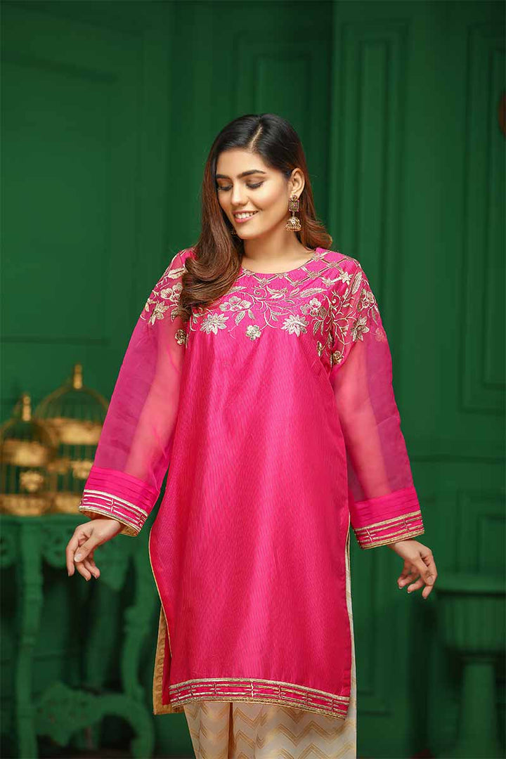 LAWN EMBROIDERED / PINK POLKA - Jacquard.pk