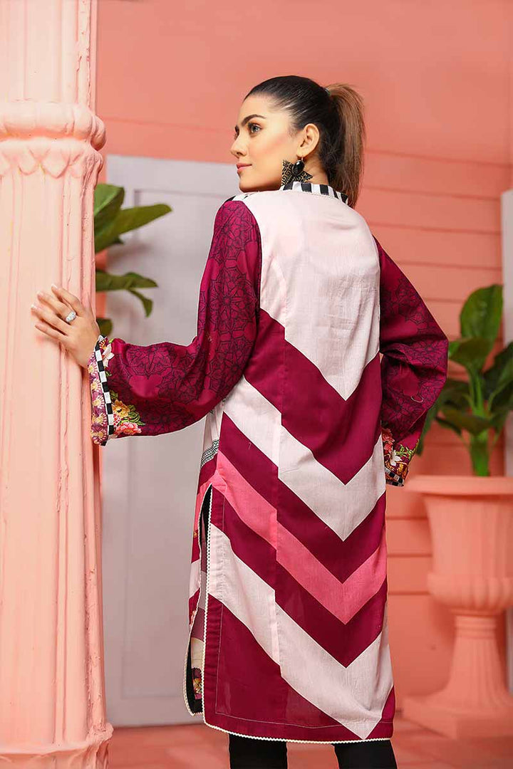 LAWN SHIRT / DIAGONAL MAGENTA - Jacquard.pk