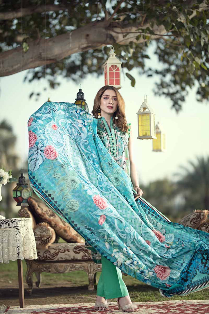 UNSTITCHED / PRINTED MASOORI LAWN / SEA GREEN TWIST - Jacquard.pk