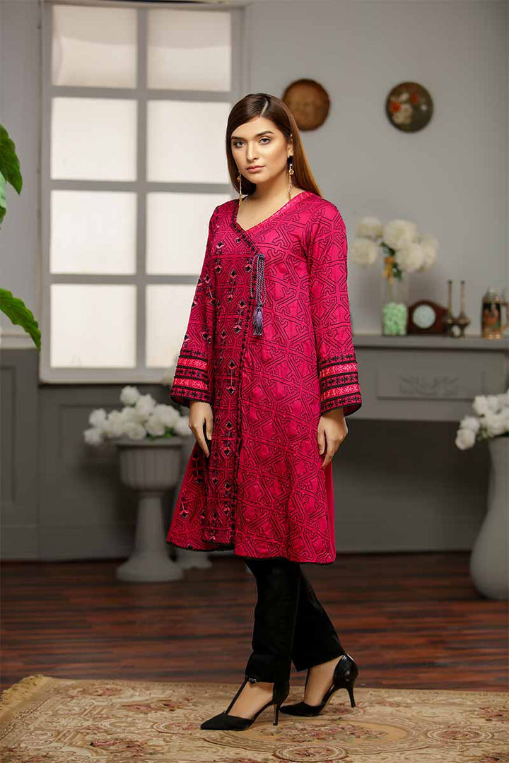 LAWN SHIRT / MAGENTA ISLAND - Jacquard.pk