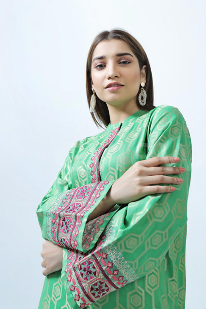 JACQUARD SHIRT / GREEN SHINE - Jacquard.pk
