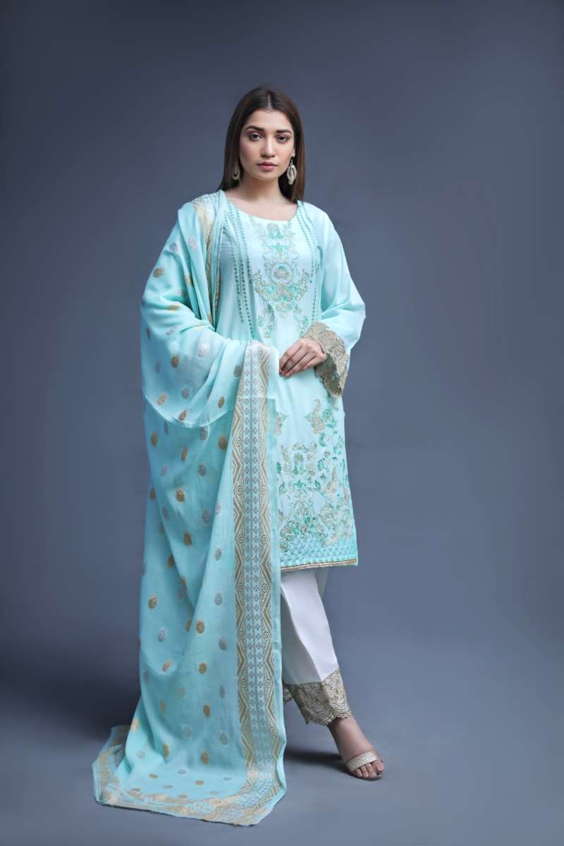 LAWN SHIRT / AQUA BAROQUE - Jacquard.pk