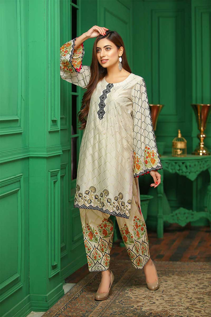 FLORAL BEIGE - Jacquard.pk