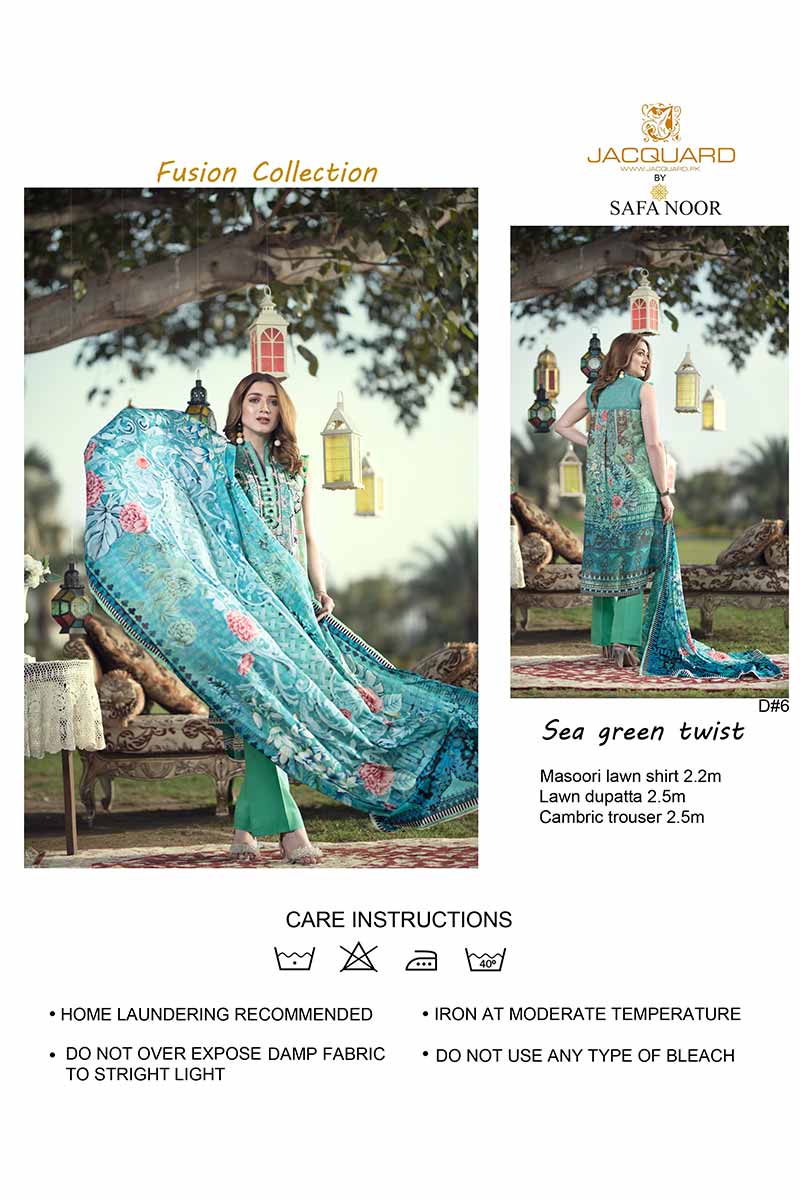 UNSTITCHED / PRINTED MASOORI LAWN / SEA GREEN TWIST - Jacquard.pk