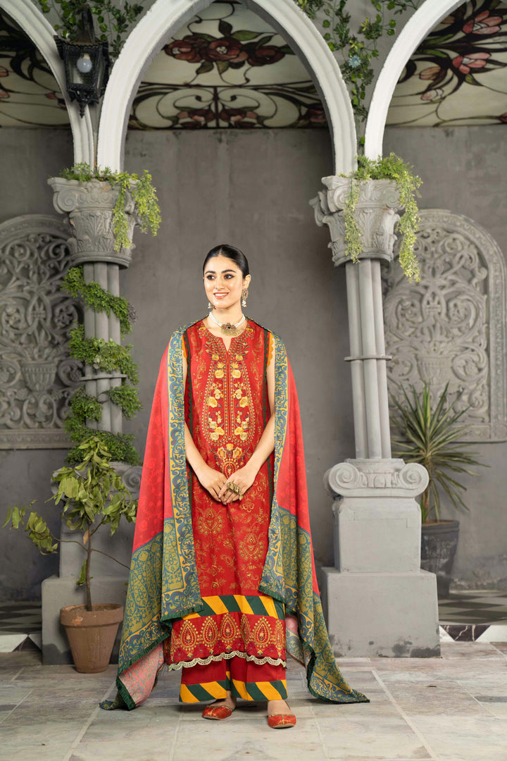 AGHAZ E TABEER COLLECTION / 3PC / EMBROIDERED KHADDAR WITH WOOLEN SHAWL NEW ARRIVALS WINTER 2022 BY JACQUARD CLOTHING