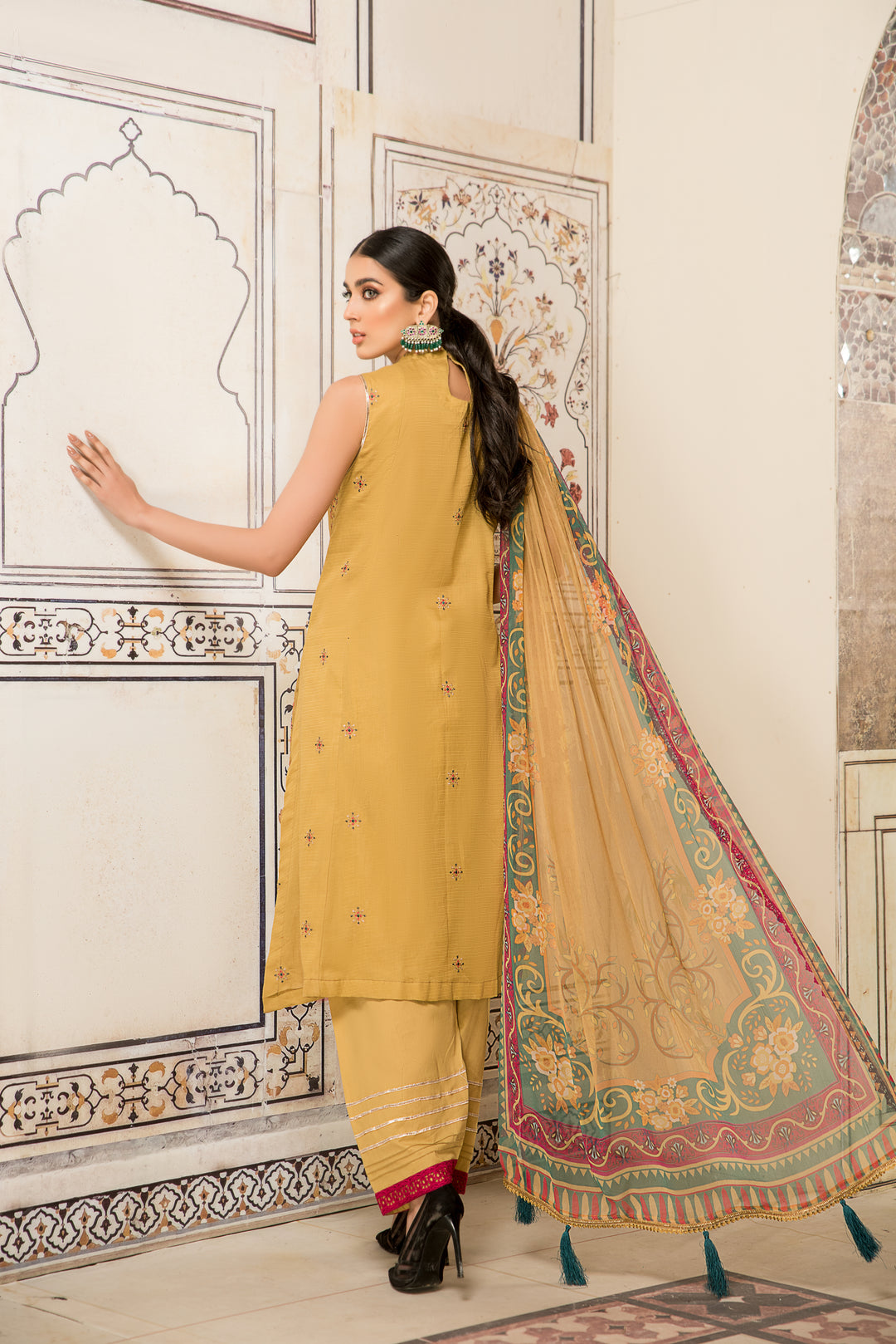 Shehr zaad Premium Unstitched Collection on Self Jacquard Lawn with chiffion Dupatta  Dyed Cambric Trouser all over Embroidered By Jacquard Clothing