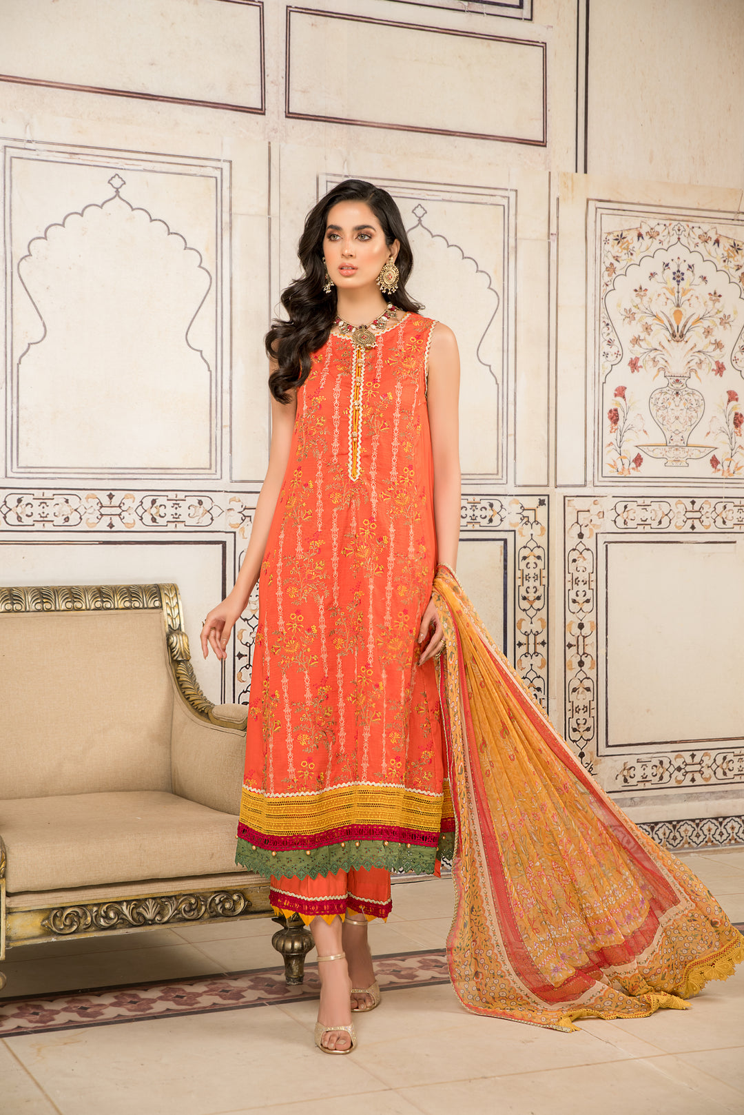 Shehr zaad Premium Unstitched Collection on Self Jacquard Lawn with chiffion Dupatta  Dyed Cambric Trouser all over Embroidered By Jacquard Clothing