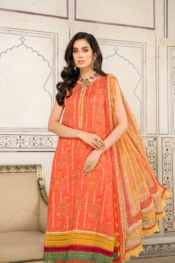 Shehr zaad Premium Unstitched Collection on Self Jacquard Lawn with chiffion Dupatta  Dyed Cambric Trouser all over Embroidered By Jacquard Clothing