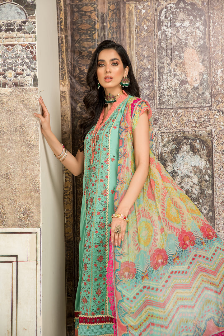 Shehr zaad Premium Unstitched Collection on Self Jacquard Lawn with chiffion Dupatta  Dyed Cambric Trouser all over Embroidered By Jacquard Clothing