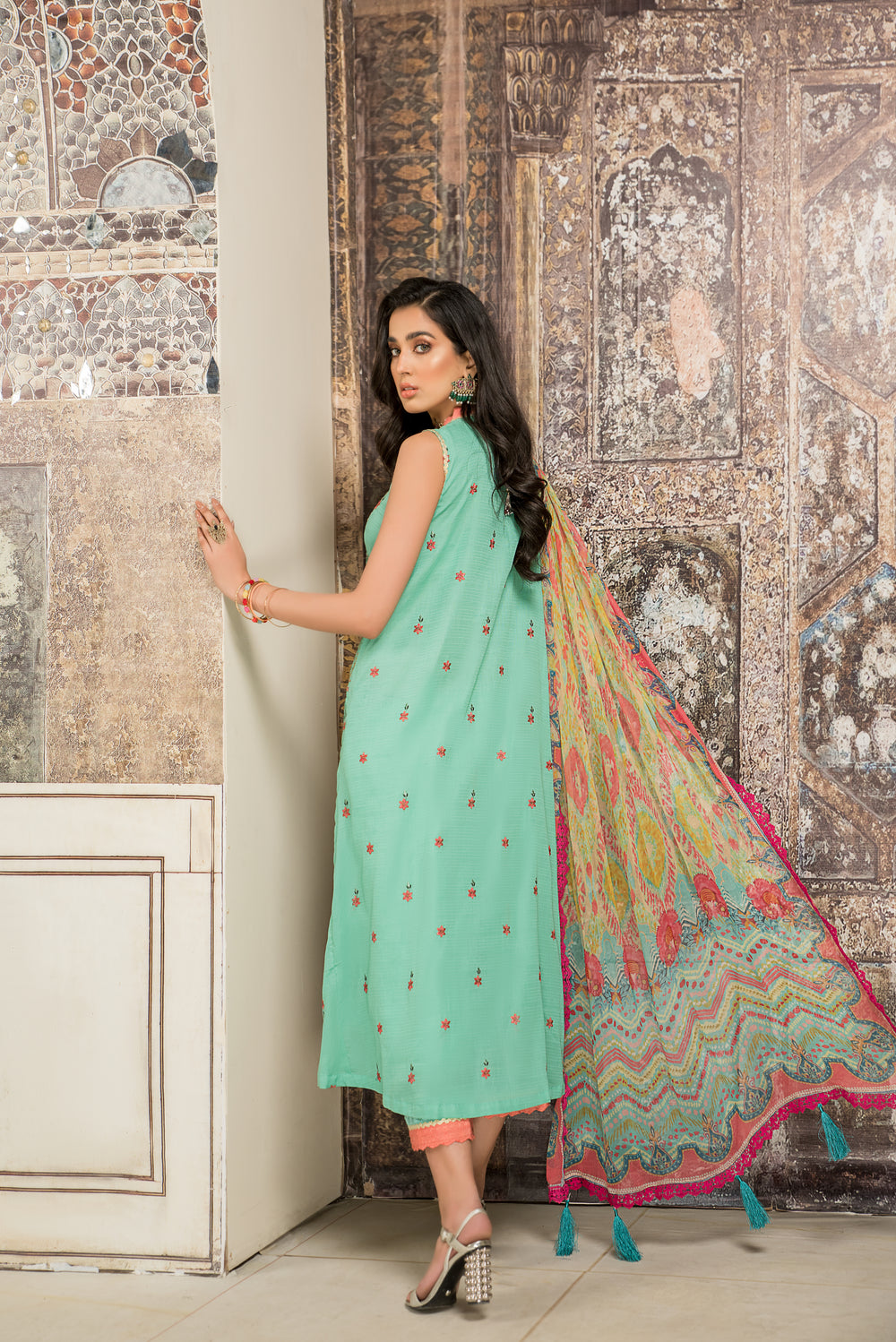 Shehr zaad Premium Unstitched Collection on Self Jacquard Lawn with chiffion Dupatta  Dyed Cambric Trouser all over Embroidered By Jacquard Clothing