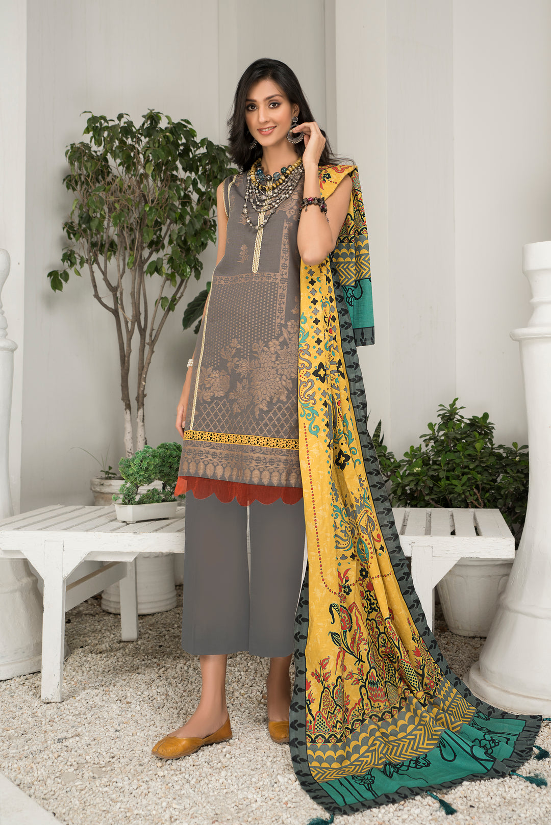 Dyed Slub Jacquard Khaddar Winter Collection by Jacquard Clothing