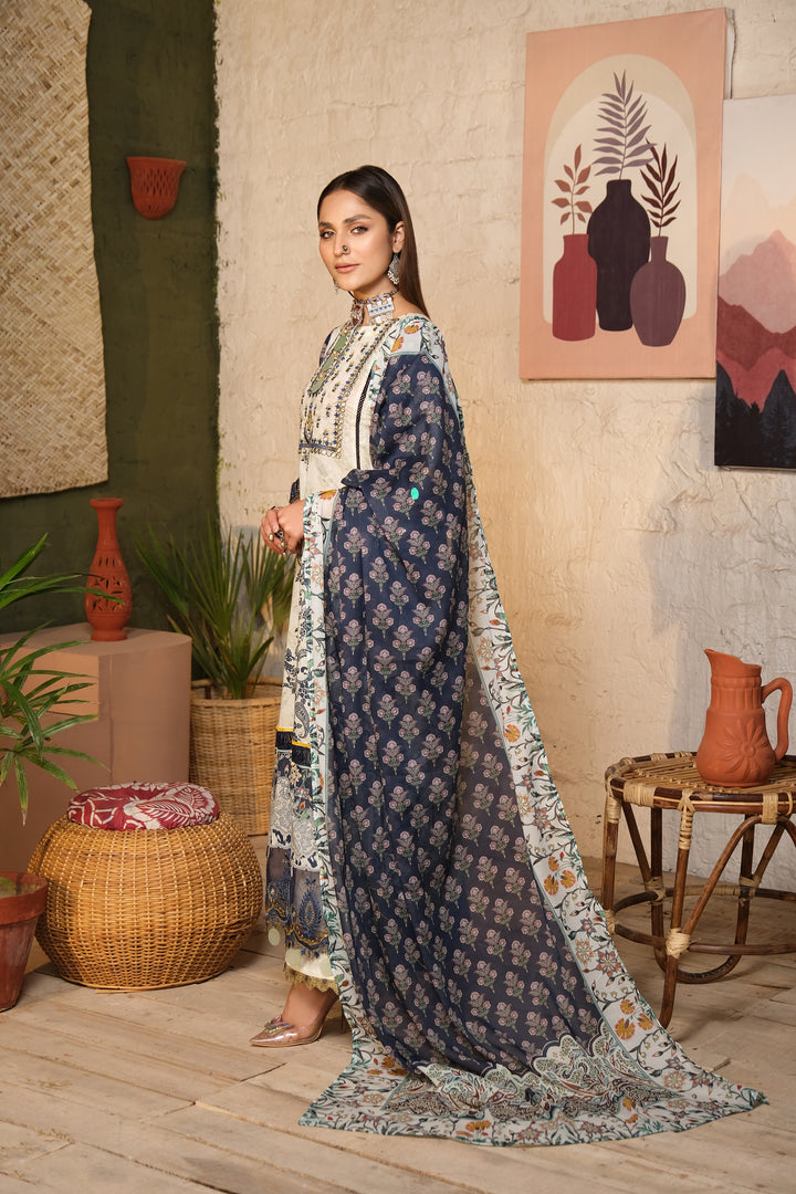 SHAJR-E-ZOUQ COLLECTION / 3PC / EMBROIDERED LAWN UNSTITCHED EID23 COLLECTION BY JACQUARD CLOTHING