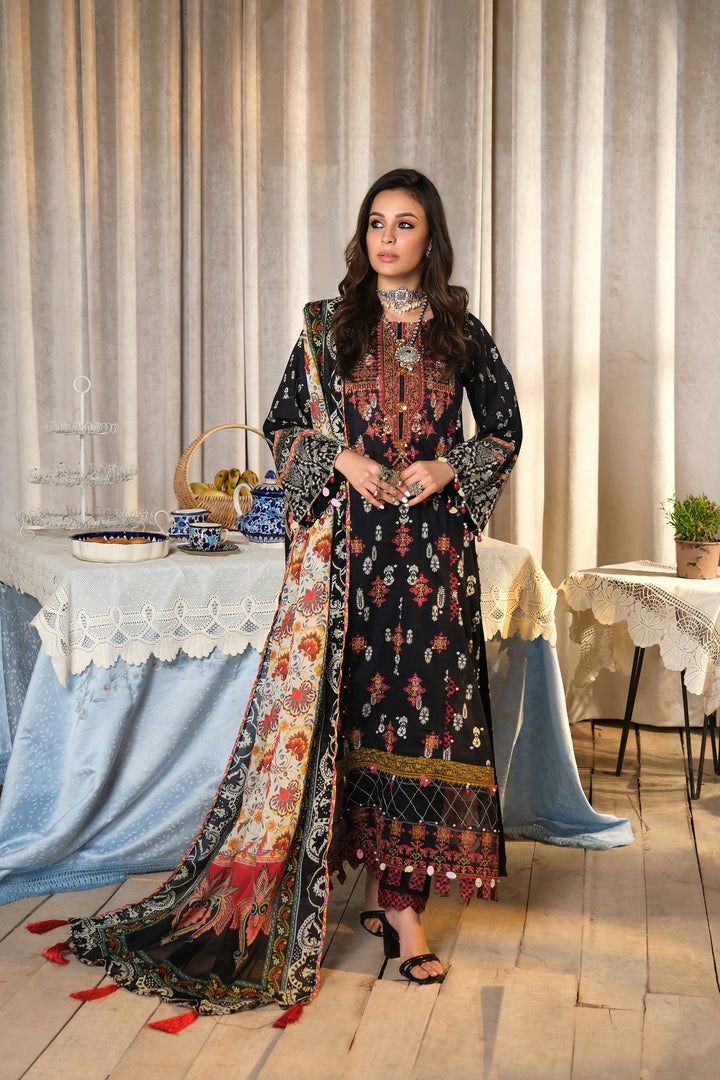 BAGH-E-BAHAR COLLECTION / 3PC / EMBROIDERED LAWN UNSTITCHED 3PCS SUMMER 2023 BY JACQUARD CLOTHING 