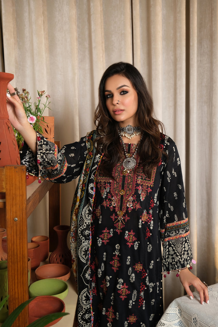 BAGH-E-BAHAR COLLECTION / 3PC / EMBROIDERED LAWN UNSTITCHED 3PCS SUMMER 2023 BY JACQUARD CLOTHING 