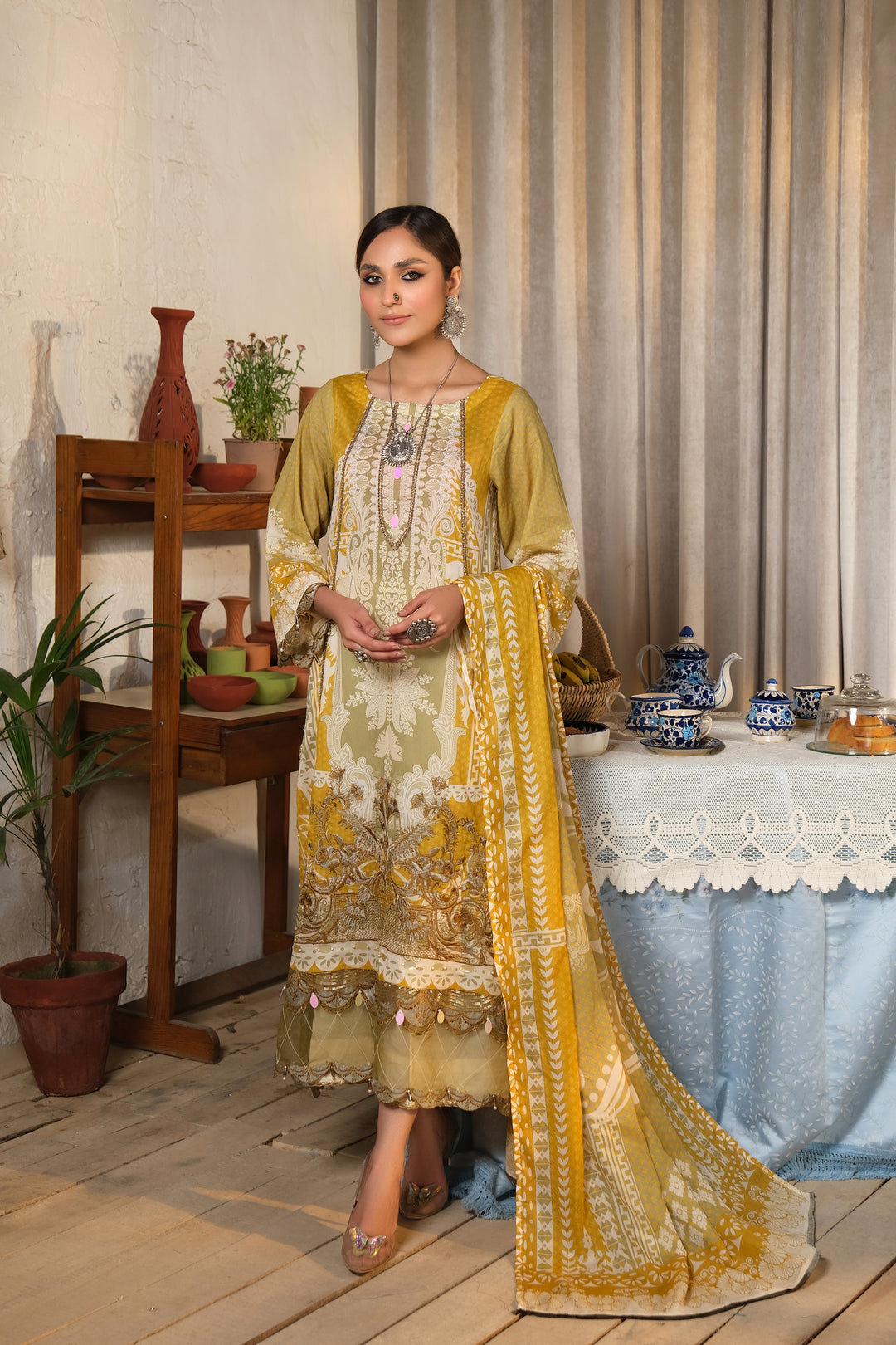 BAGH-E-BAHAR COLLECTION / 3PC / EMBROIDERED LAWN UNSTITCHED 3PCS SUMMER 2023 BY JACQUARD CLOTHING 