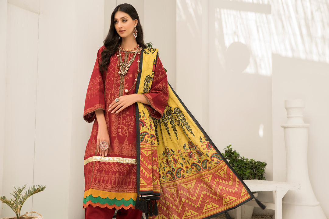 Dyed Slub Jacquard Khaddar Winter Collection by Jacquard Clothing