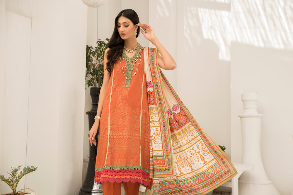 Dyed Slub Jacquard Khaddar Winter Collection by Jacquard Clothing