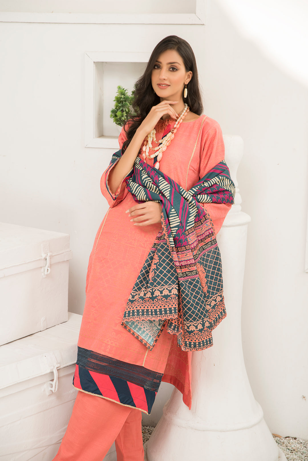 Dyed Slub Jacquard Khaddar Winter Collection by Jacquard Clothing