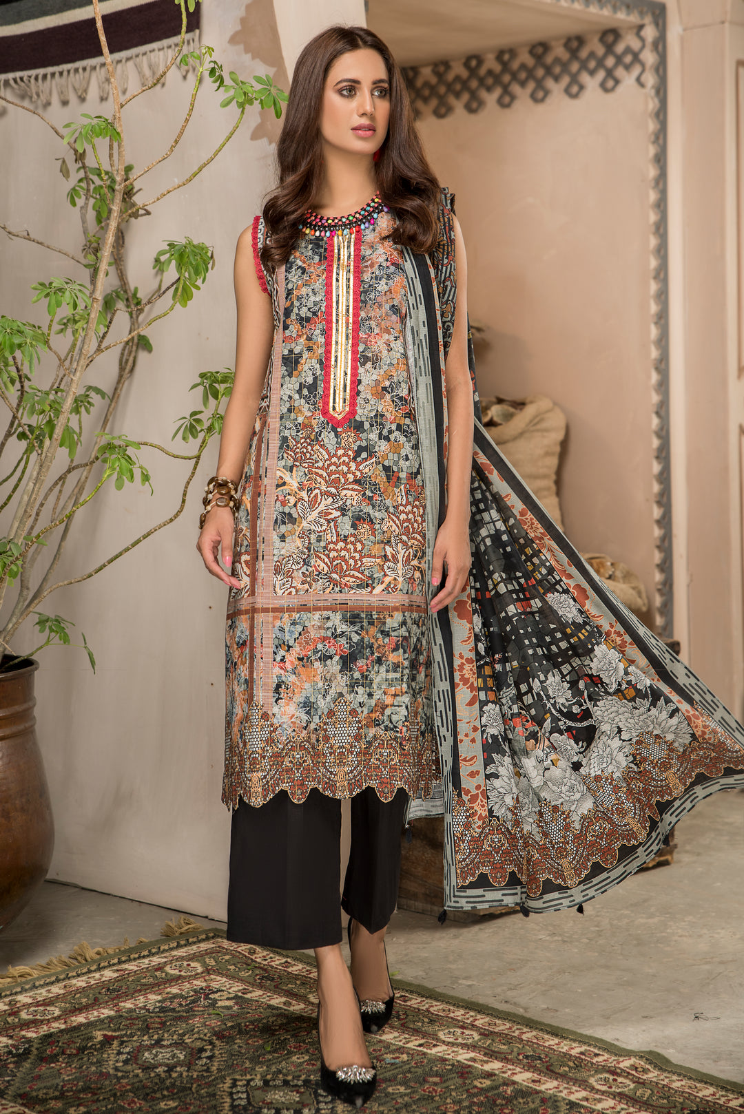 Shahdokht Unstitched Winter collection Masoori slub khaddar by Jacquard Clothing 