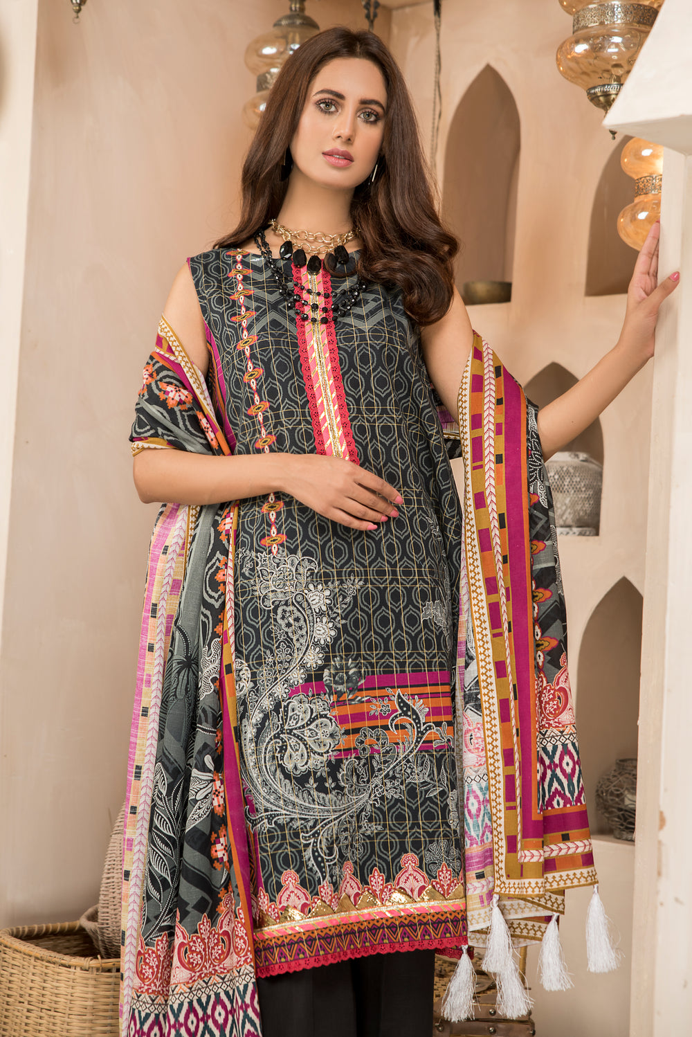 Shahdokht Unstitched Winter collection Masoori slub khaddar by Jacquard Clothing 