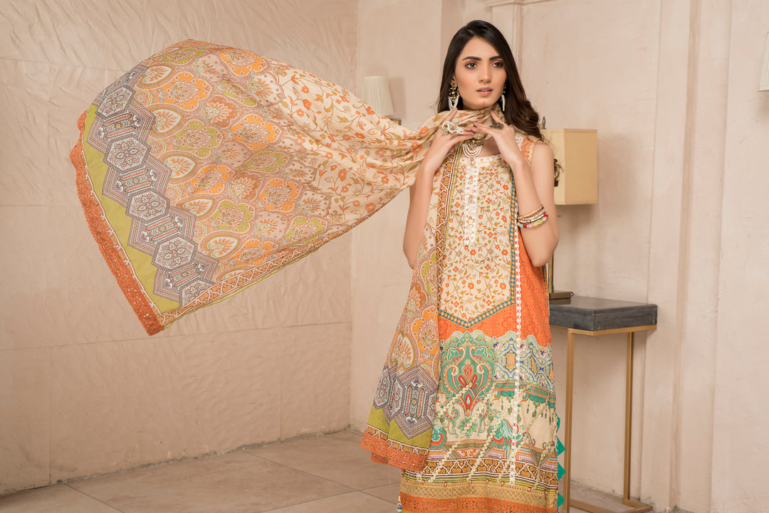 LAWN COLLECTION 3PCS UNSTITCHED BY JACQUARD CLOTHING SUMMER SPRING 2022