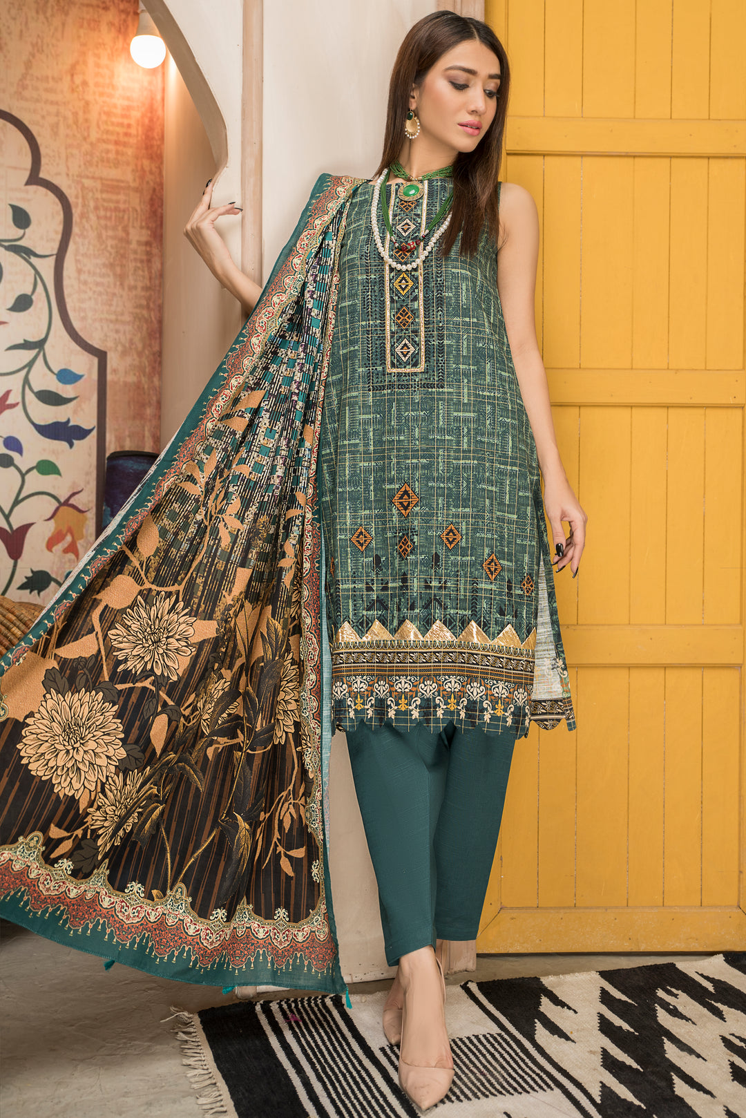 Shahdokht Unstitched Winter collection Masoori slub khaddar by Jacquard Clothing 