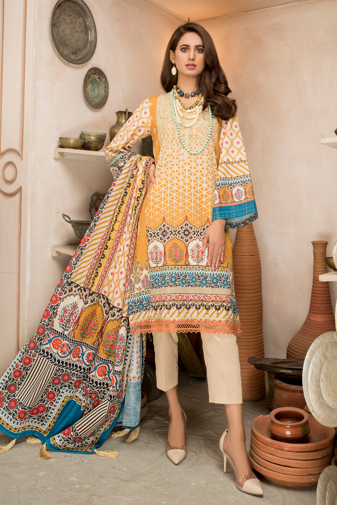 Shahdokht Unstitched Winter collection Masoori slub khaddar by Jacquard Clothing 