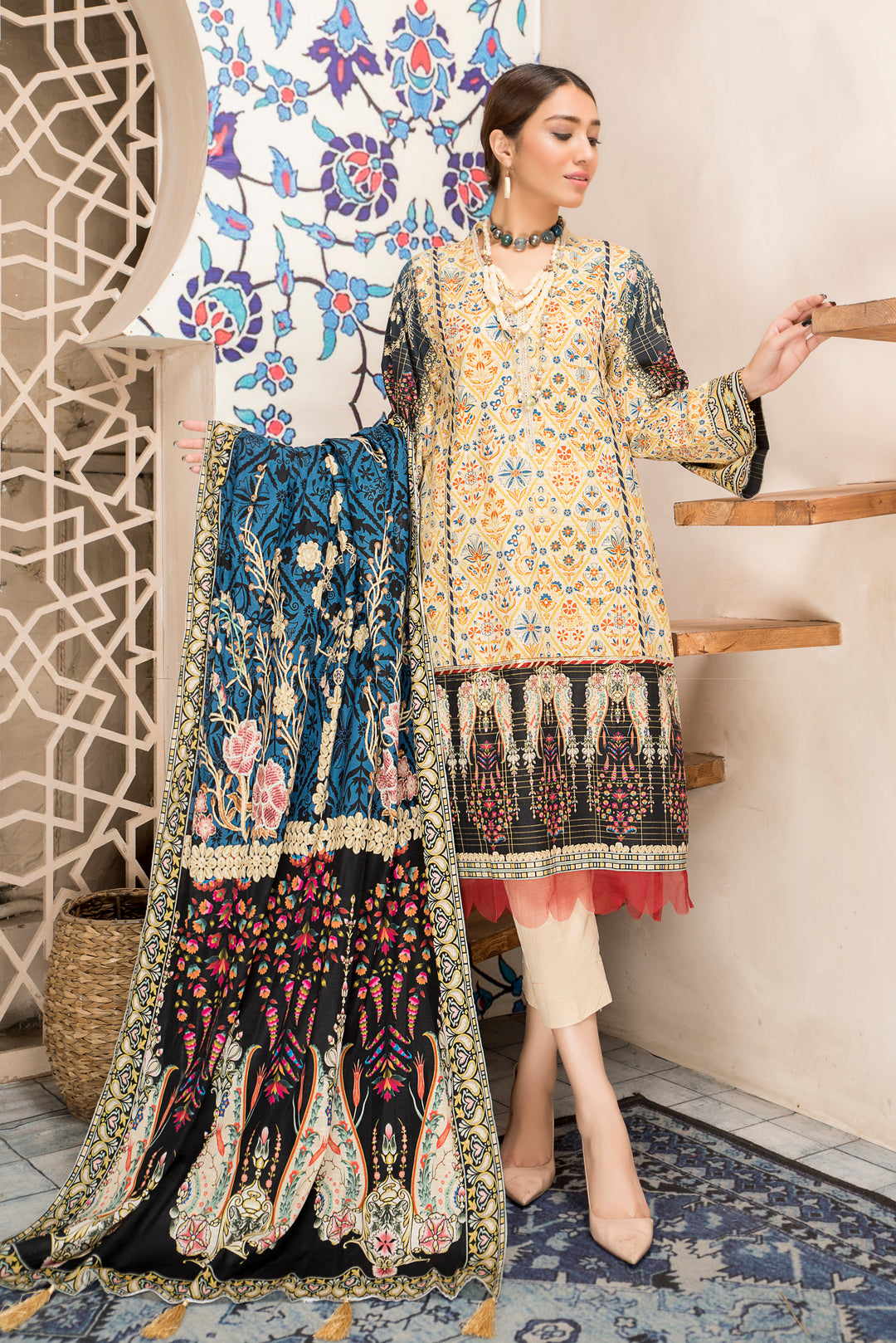 Shahdokht Unstitched Winter collection Masoori slub khaddar by Jacquard Clothing 