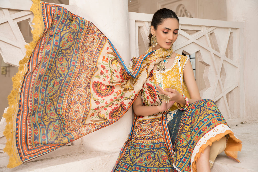 LAWN COLLECTION 3PCS UNSTITCHED BY JACQUARD CLOTHING SUMMER SPRING 2022