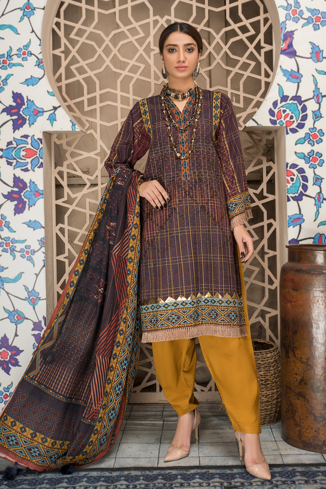 Shahdokht Unstitched Winter collection Masoori slub khaddar by Jacquard Clothing 