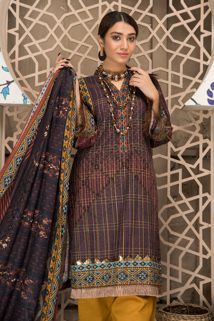 Shahdokht Unstitched Winter collection Masoori slub khaddar by Jacquard Clothing 