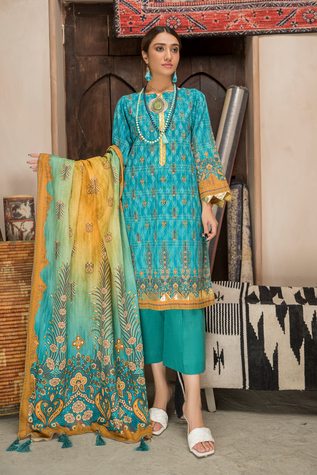 Shahdokht Unstitched Winter collection Masoori slub khaddar by Jacquard Clothing 