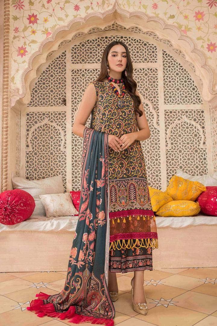 Sai Bella/Linen Unstitched 3Pcs Winter Collection By Jacquard Clothing