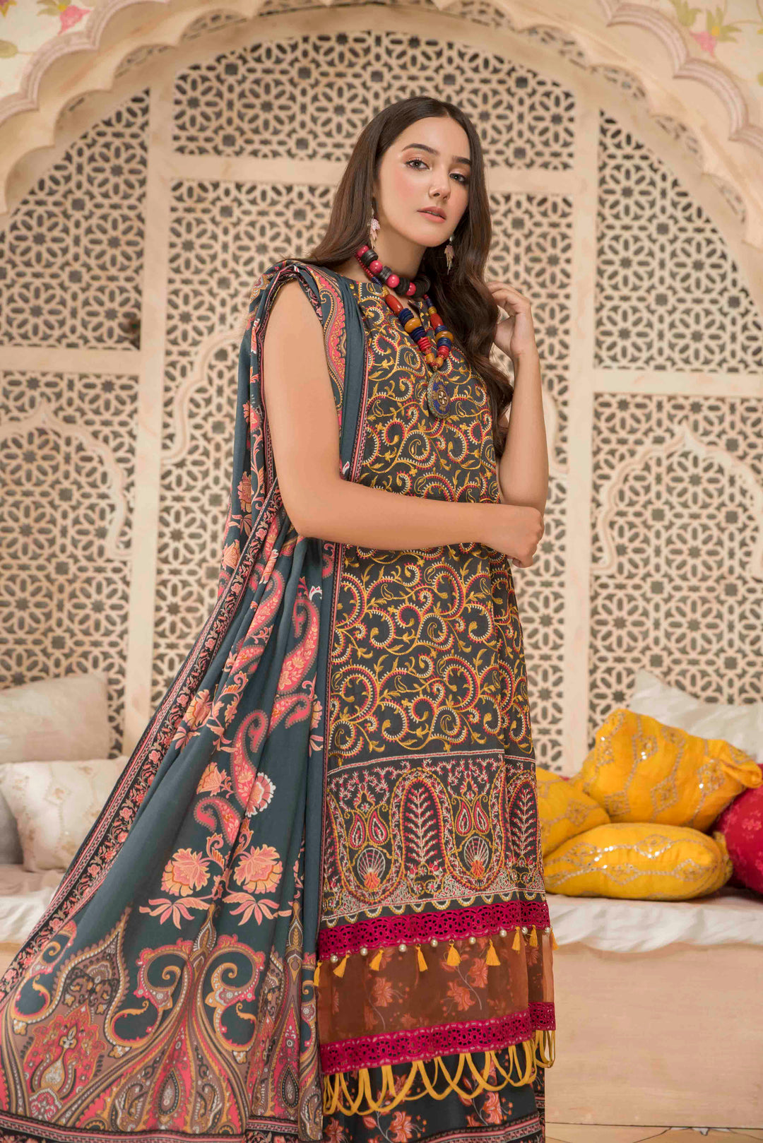 Sai Bella/Linen Unstitched 3Pcs Winter Collection By Jacquard Clothing