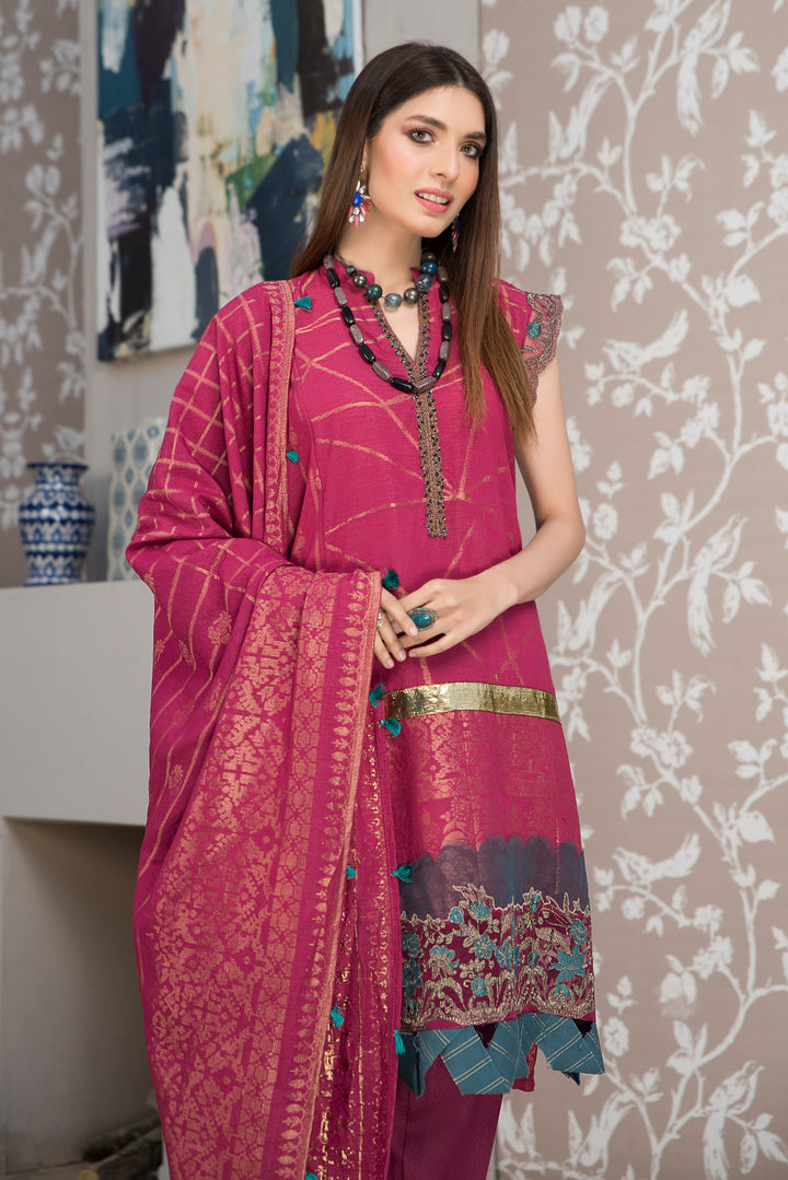 UNSTITCHED KARADY JACQUARD UNSTITCHED 3PCS BY JACQUARD CLOTHING