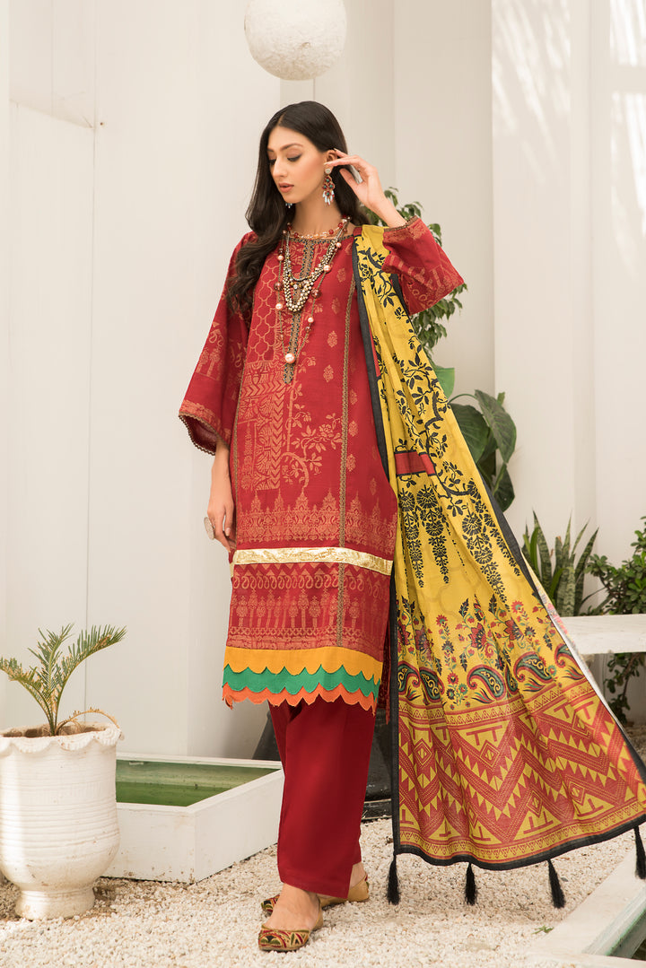 Dyed Slub Jacquard Khaddar Winter Collection by Jacquard Clothing