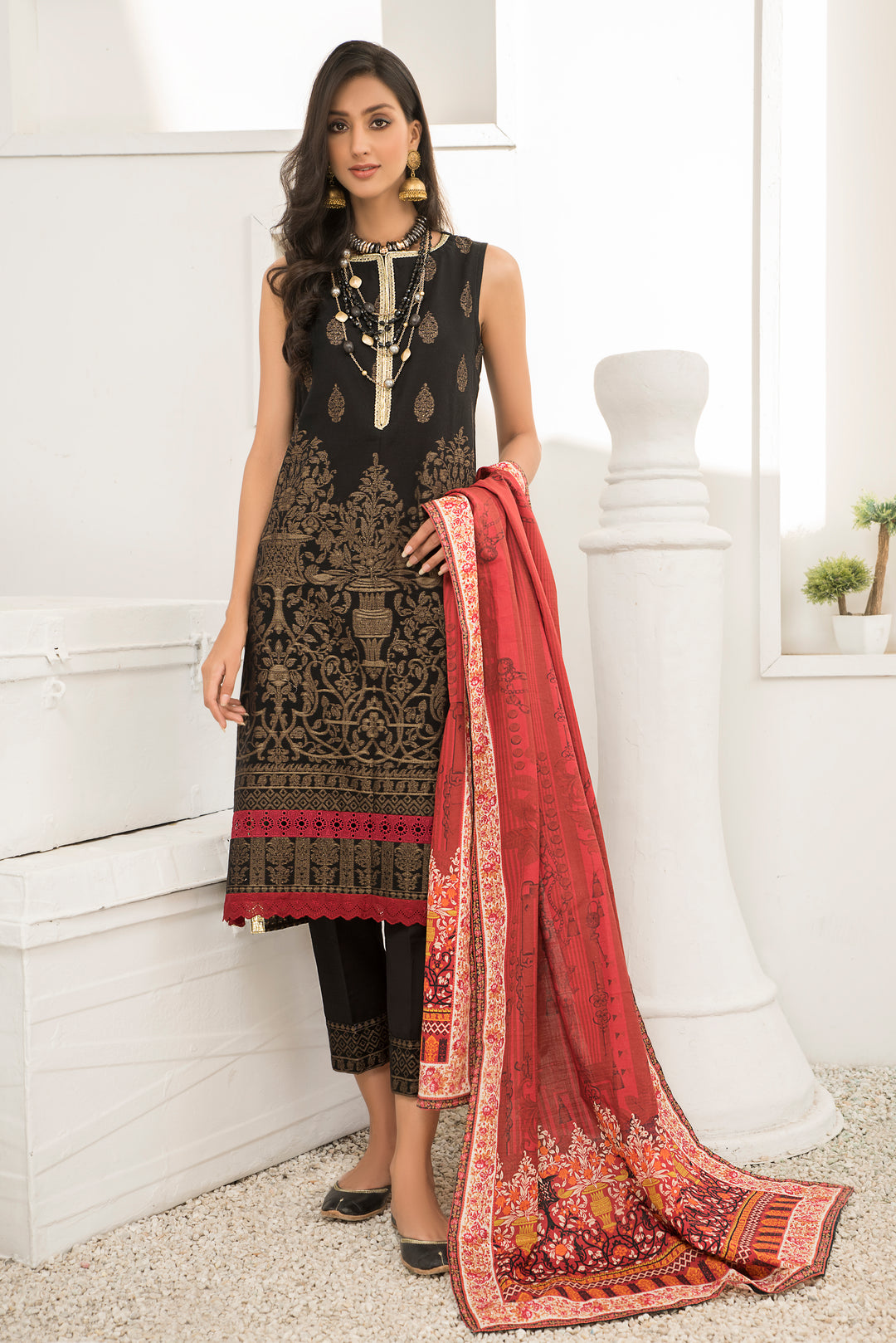 Dyed Slub Jacquard Khaddar Winter Collection by Jacquard Clothing