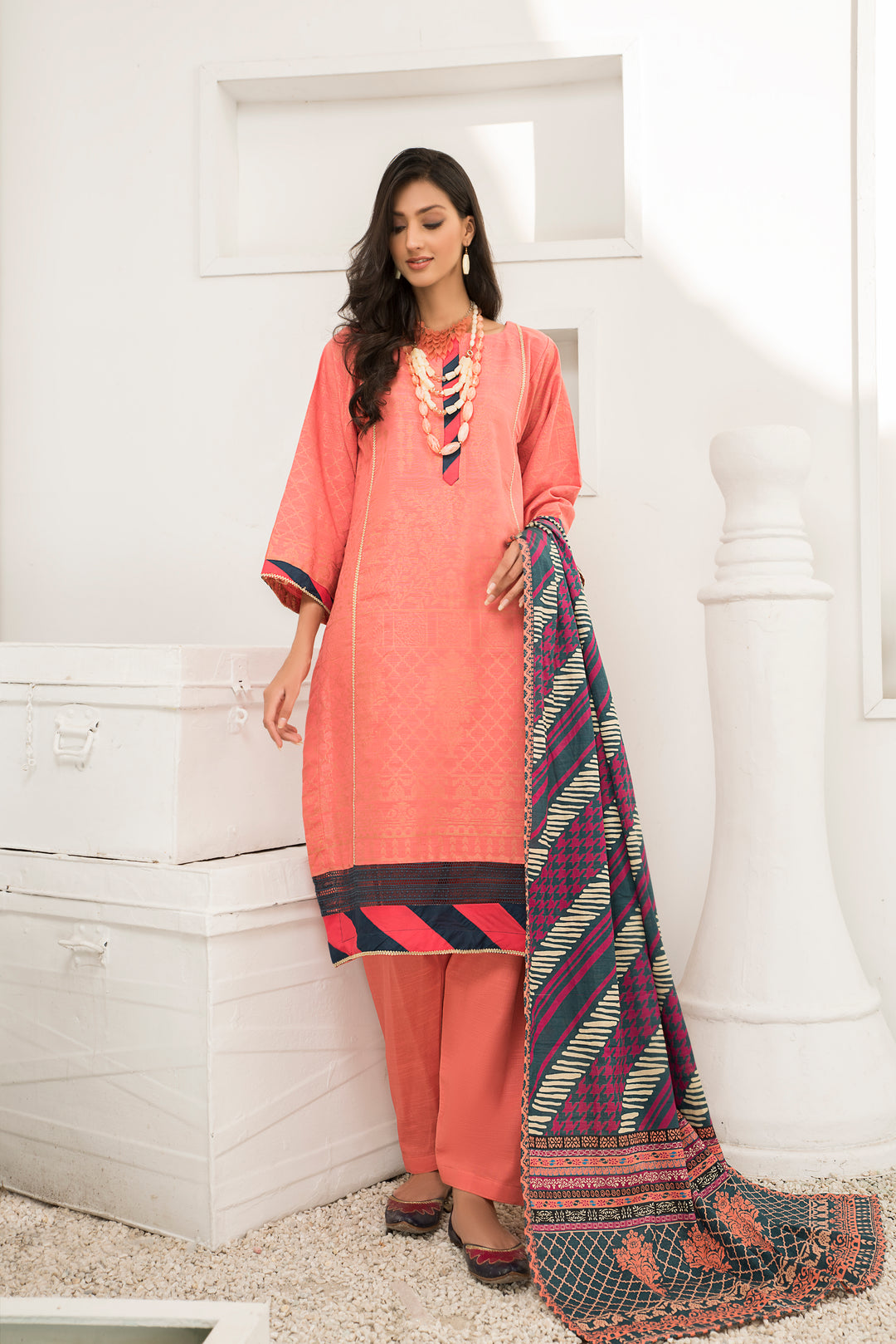 Dyed Slub Jacquard Khaddar Winter Collection by Jacquard Clothing