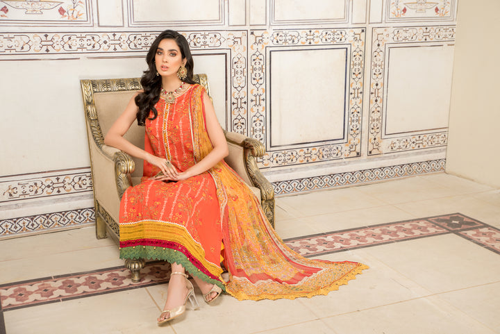 Shehr zaad Premium Unstitched Collection on Self Jacquard Lawn with chiffion Dupatta  Dyed Cambric Trouser all over Embroidered By Jacquard Clothing