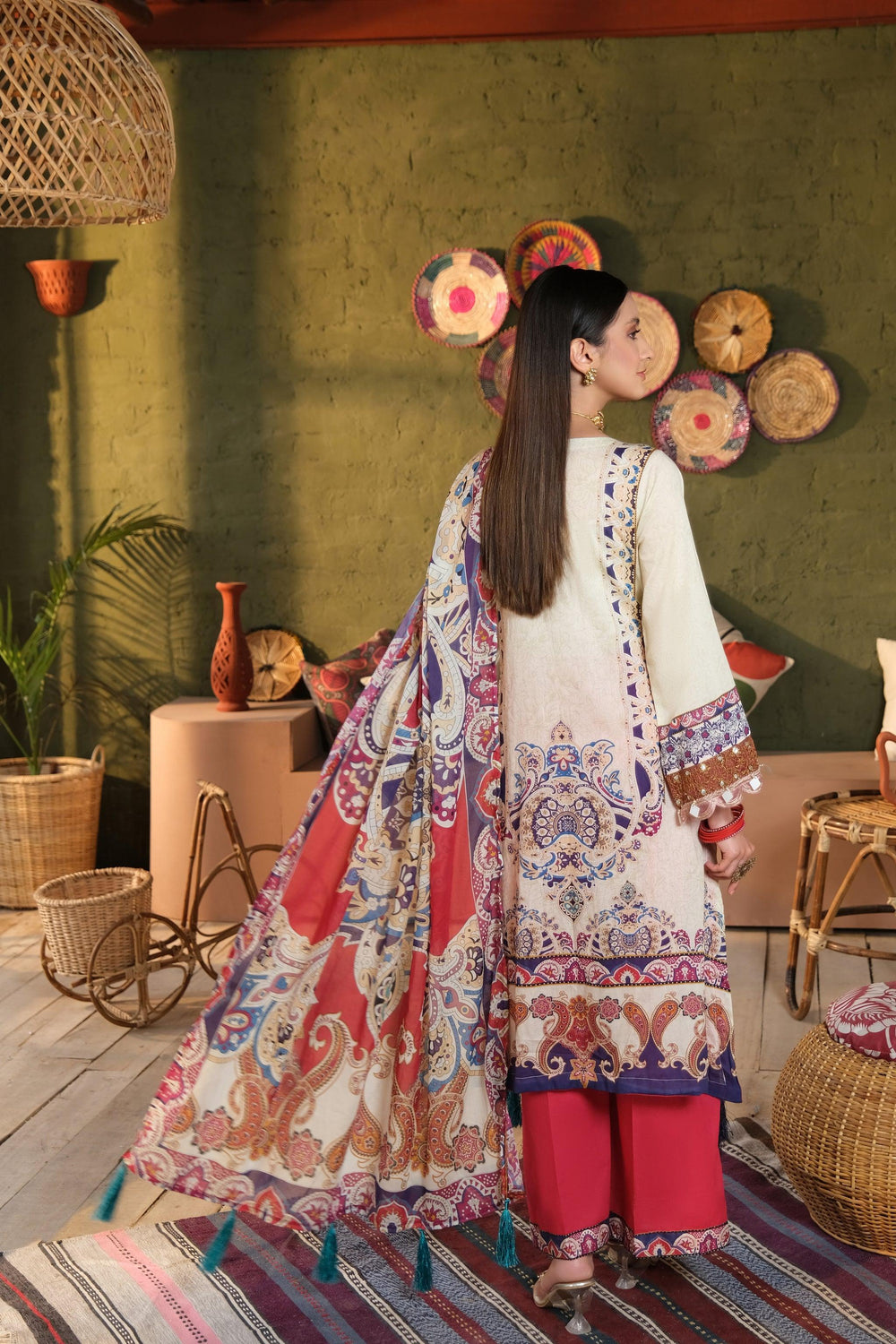 GUL-E-RANA Unstitched 3 Piece - Jacquard Clothing