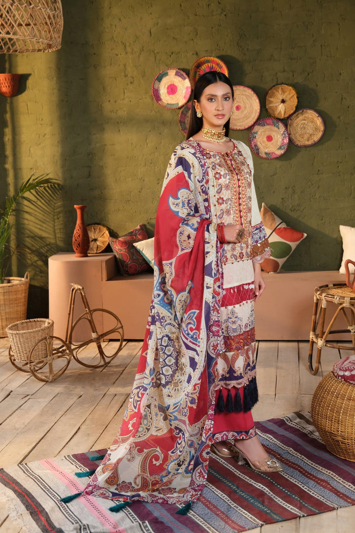 GUL-E-RANA Unstitched 3 Piece - Jacquard Clothing