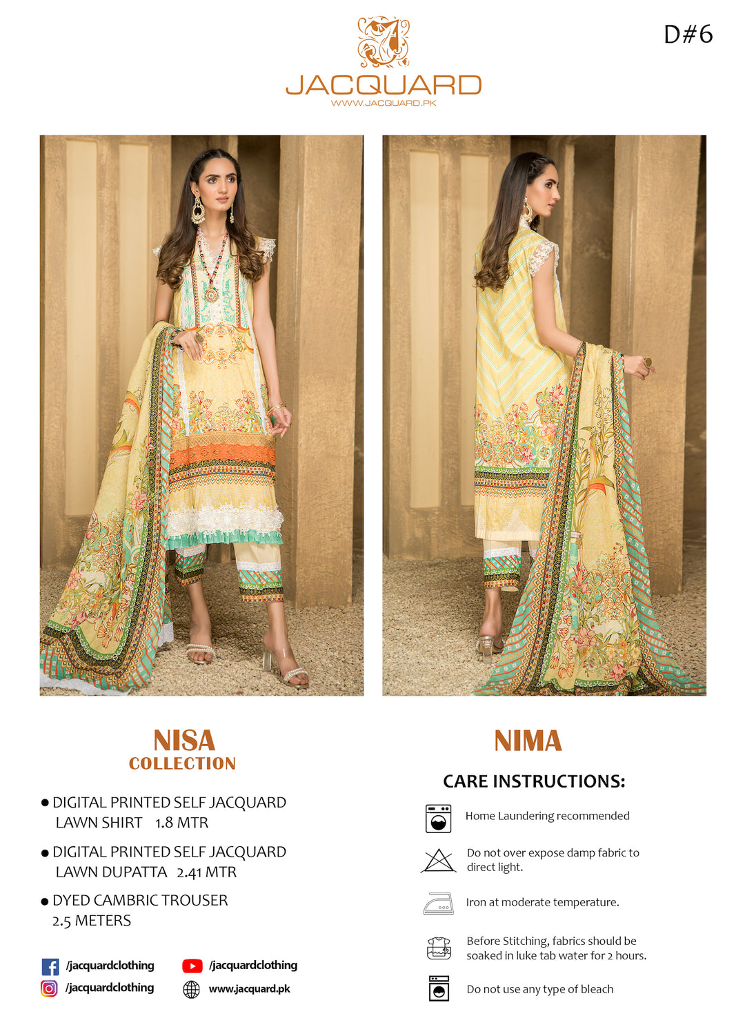 NISA | DIGITAL LAWN UNSTIITCHED 3PCS SUMMER 2022 BY JACQUARD CLOTHING